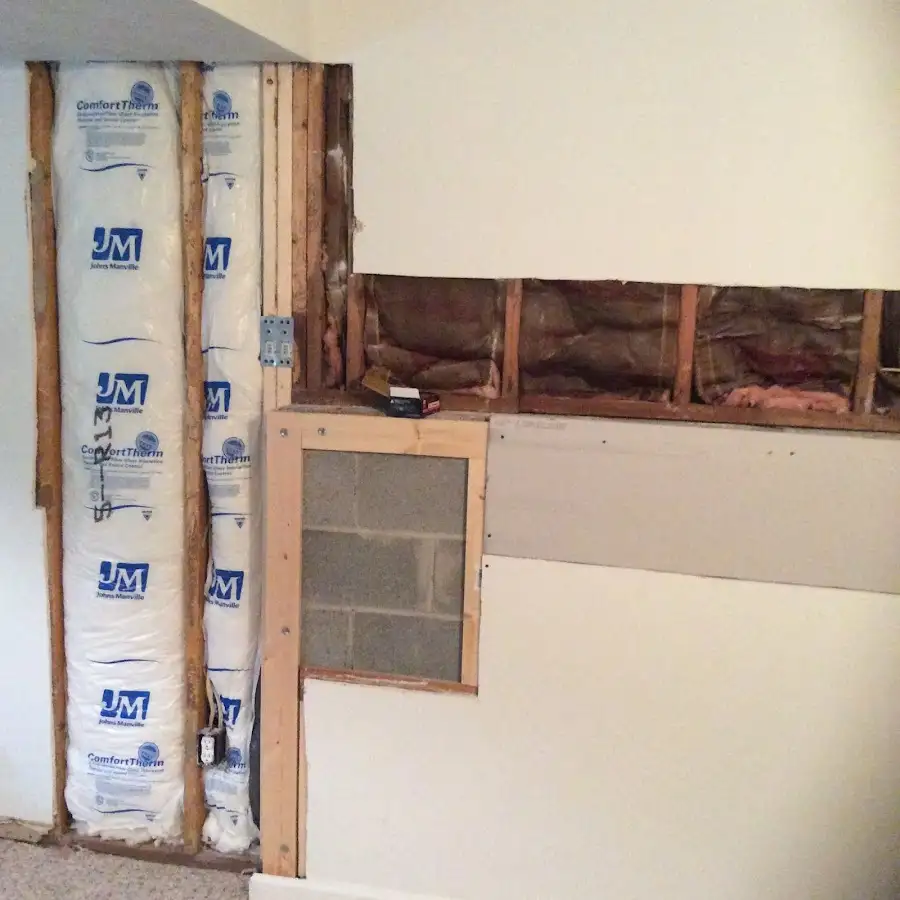 Wall insulation replacement during Structural Drying in Bangor Base